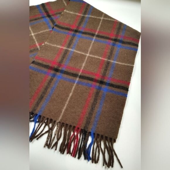 Cashmere Wool Fringe Winter Scarf Plaid - Picture 2 of 12